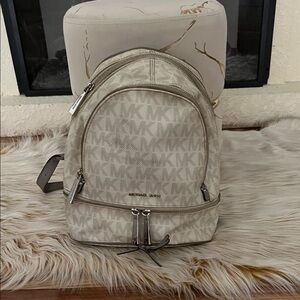 Michael Kors Cream Monogram Backpack